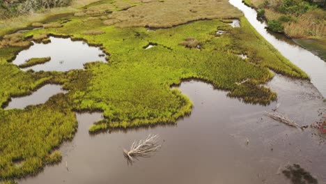 Aerial-view-of-Davis-creek-at-Oak-Island-NC