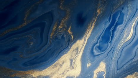 abstract blue and gold fluid art
