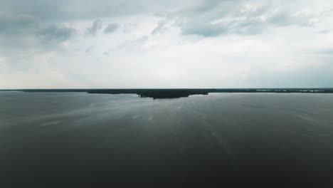 Reelfoot-Lake-State-Park-Against-Overcast-Sky-In-Tennessee,-United-States---Aerial-Shot