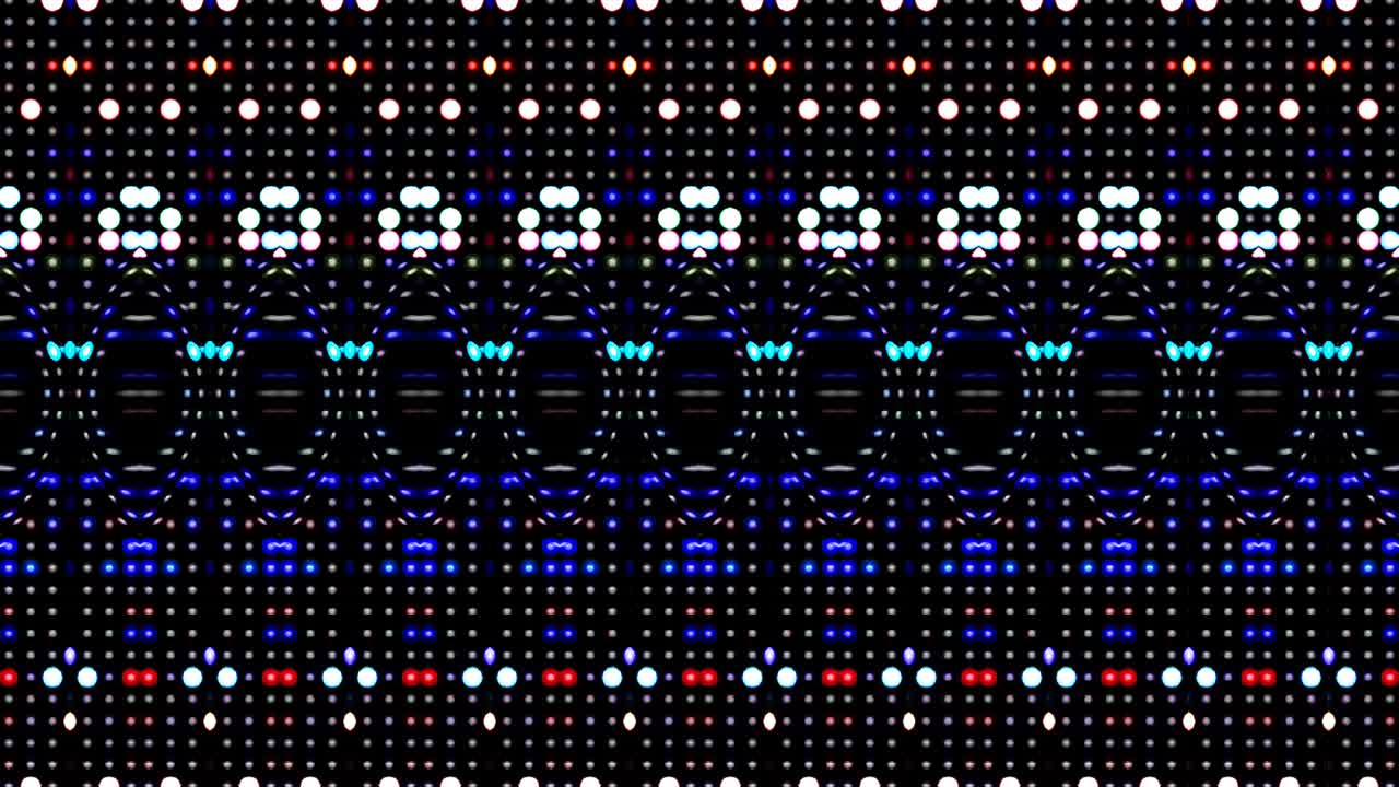 lines shape set of dots wave motion, colorful, on black background