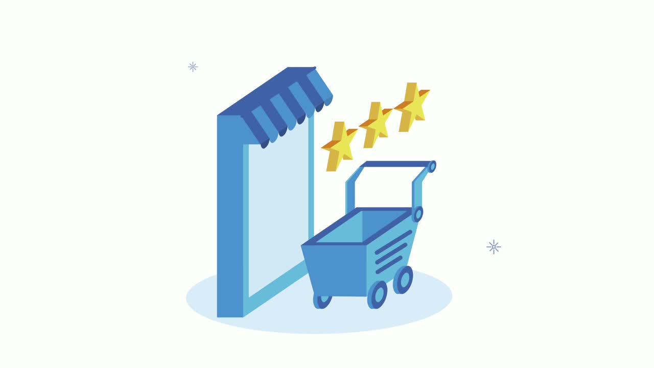 smartphone with shopping car animation