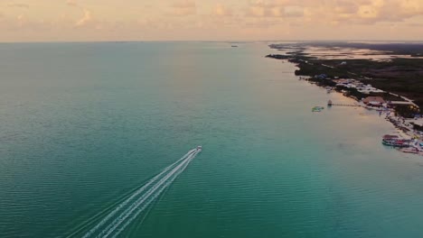 aerial over the beach and resort near the 'secret beach belize' on ambergris caye or bay, belize