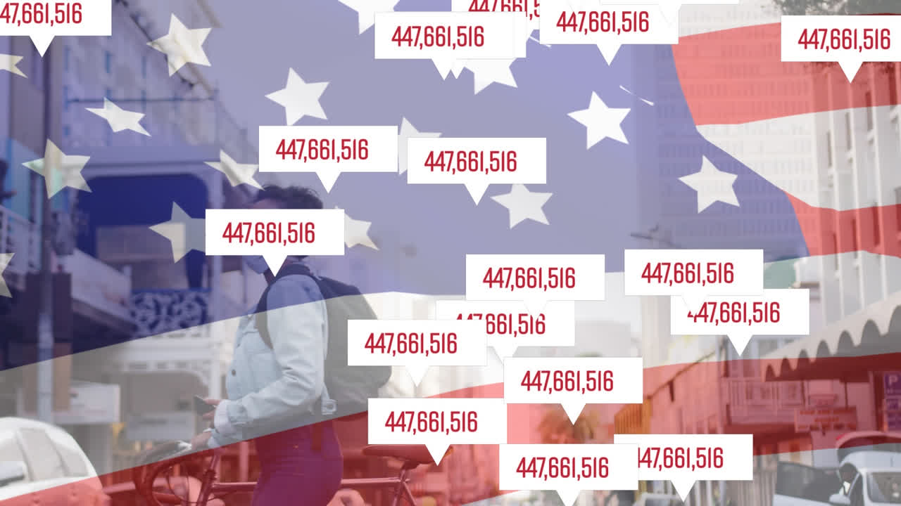 코로나19 확진자가 증가하고 있습니다. 얼굴 마스크를 착용한 여성이 발을 흔들며 우리를 반대하고 있습니다.