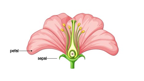 detailed labeling of flower parts over time