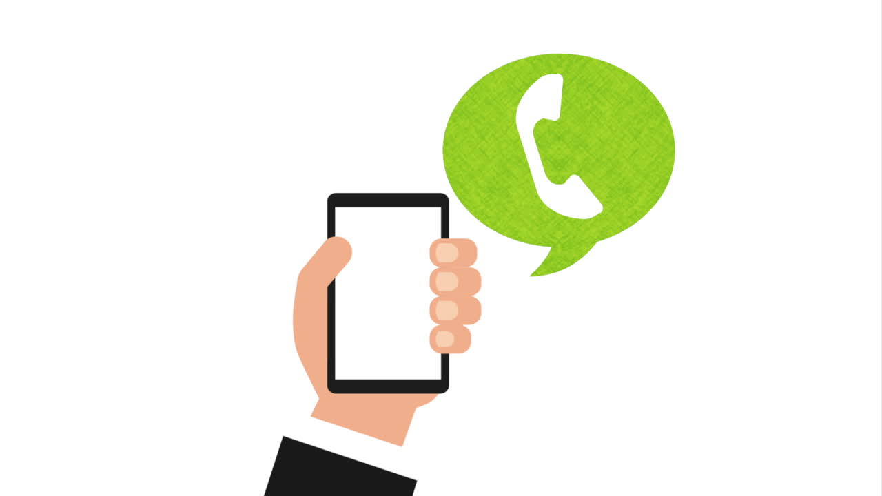 Hand holding phone with call icon