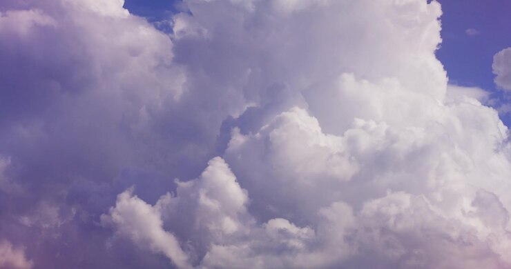 Dynamic Time Lapse of Fluffy White Clouds in a Blue Sky