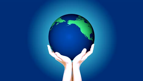 globe in hand loop stock video