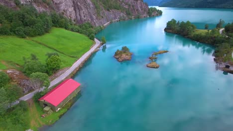 lovatnet lake beautiful nature norway.