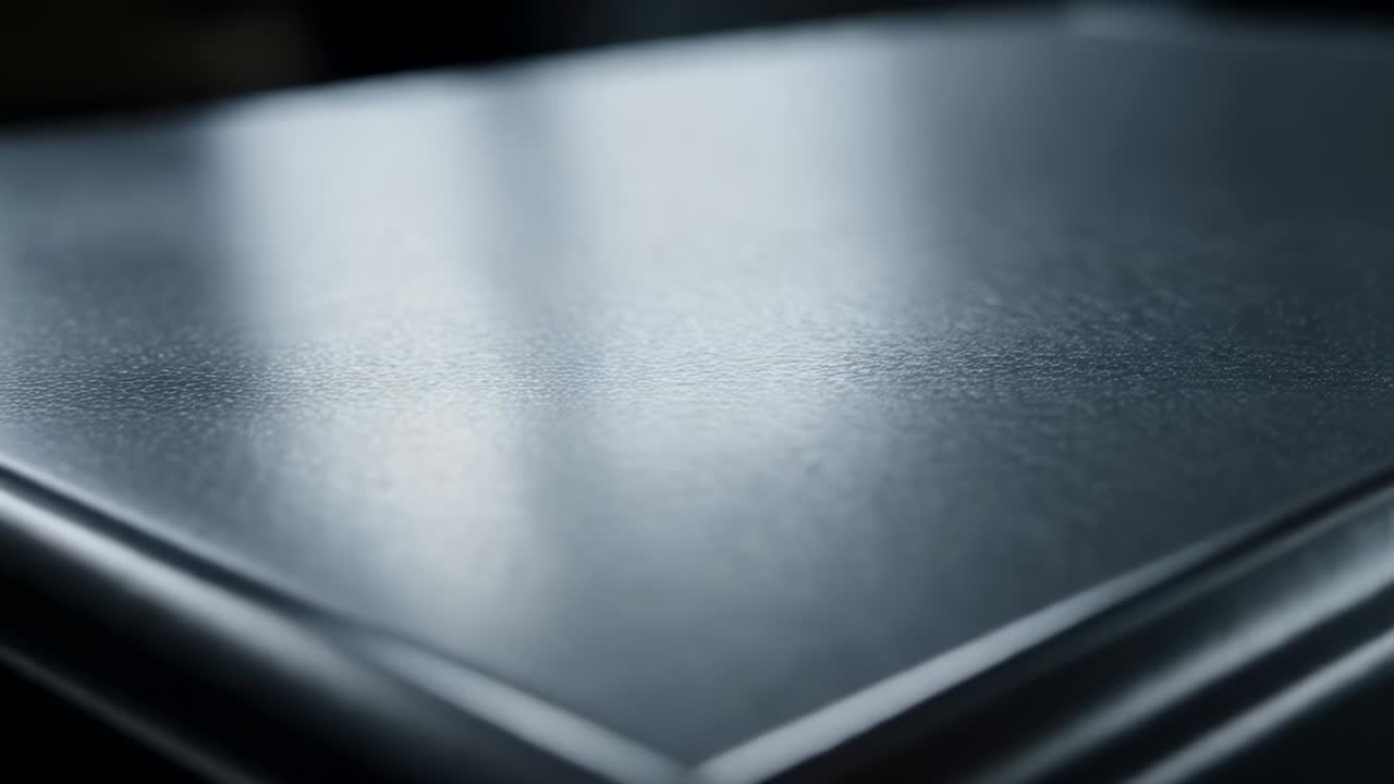 Odsłaniający ciemny metalowy panel z drobnym ziarnem, przesunięciem ostrości i przesunięciem światła w studiu, skos