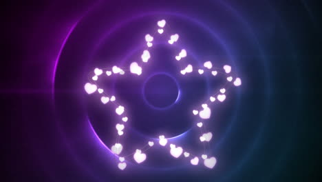 estrella brillante de luces de hadas sobre un fondo púrpura