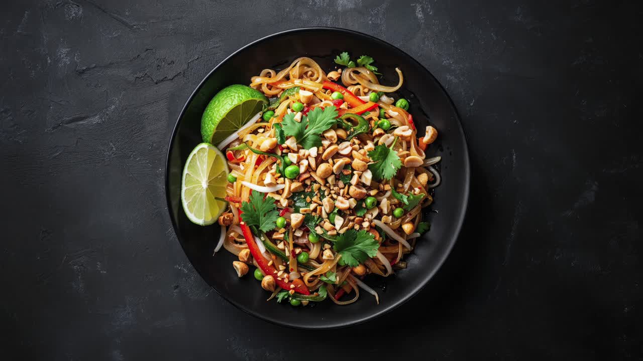 땅콩과 채소와 함께 패드 태국