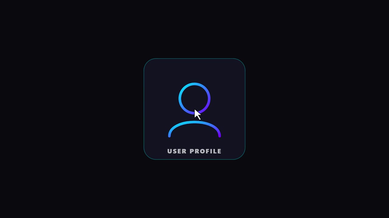 Animated User Profile Icon with Mouse Cursor Interaction