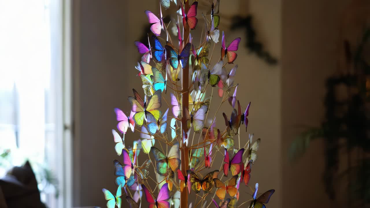 Decorazione per albero a farfalla multicolore