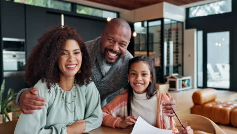 a smiling family at home
