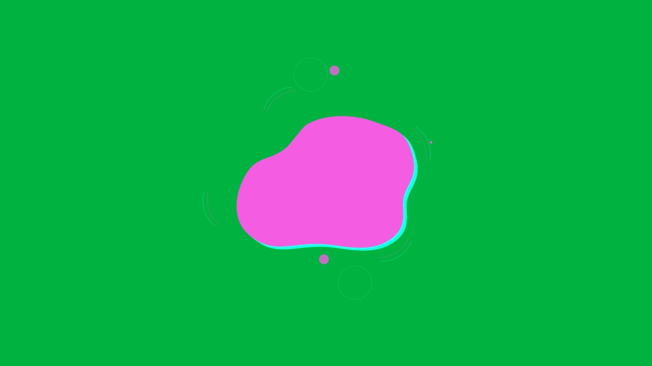 Animación de burbuja de diálogo rosa sobre fondo blanco.