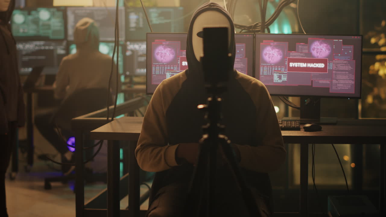 Anonymous Hackers in Dark Room Hacking System