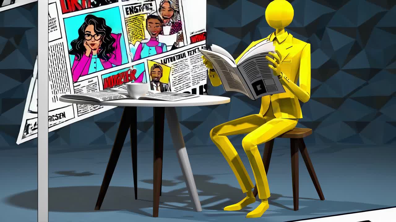 hombre leyendo el periódico con café