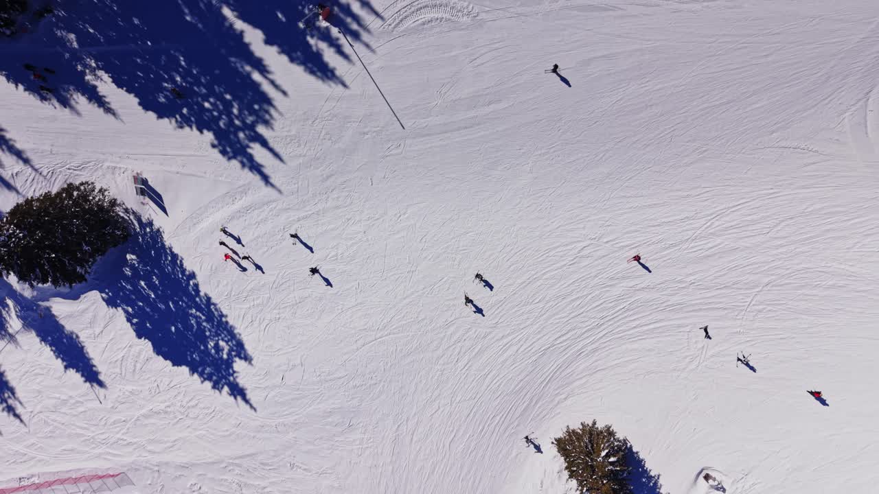 Skiers enjoy the slopes in the Carpathians mountains of Bulgaria