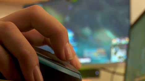 person gaming on a computer