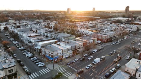 Urban-city-housing-in-winter-sunset