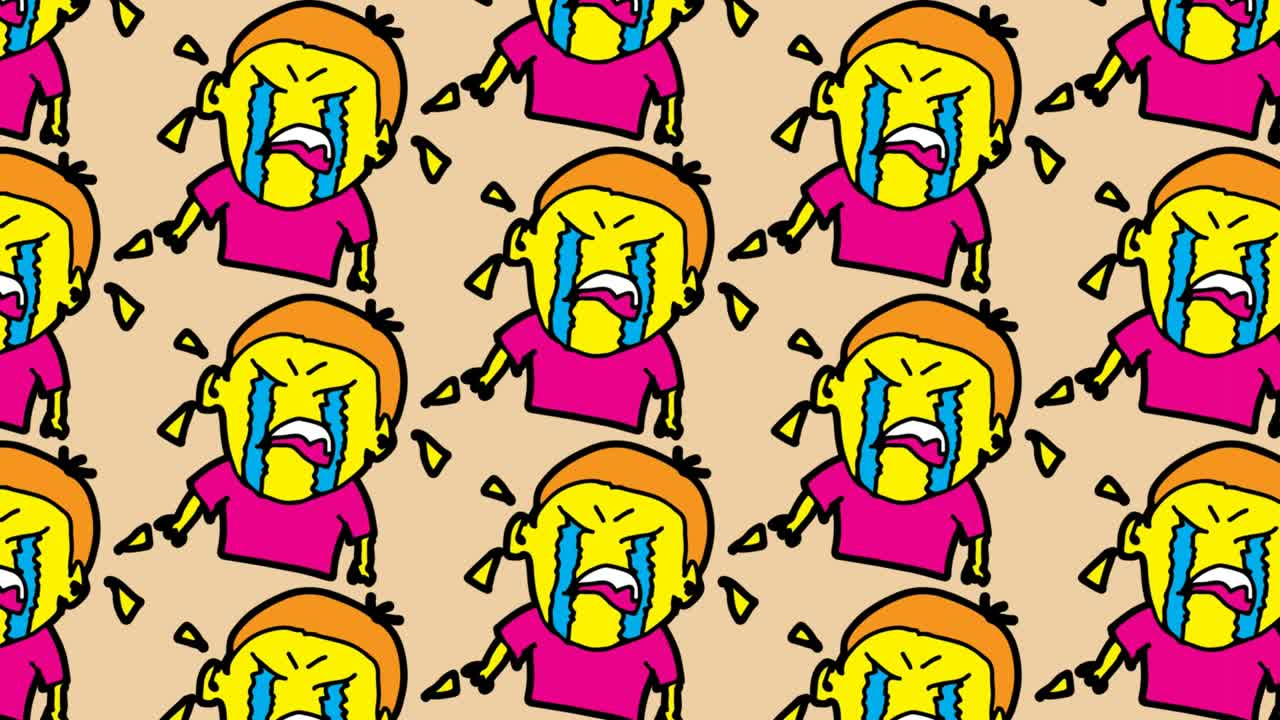 아이들의 울음소리 테마를 가진 팝 아트 무결한 배경 그림을 그리는 아이들