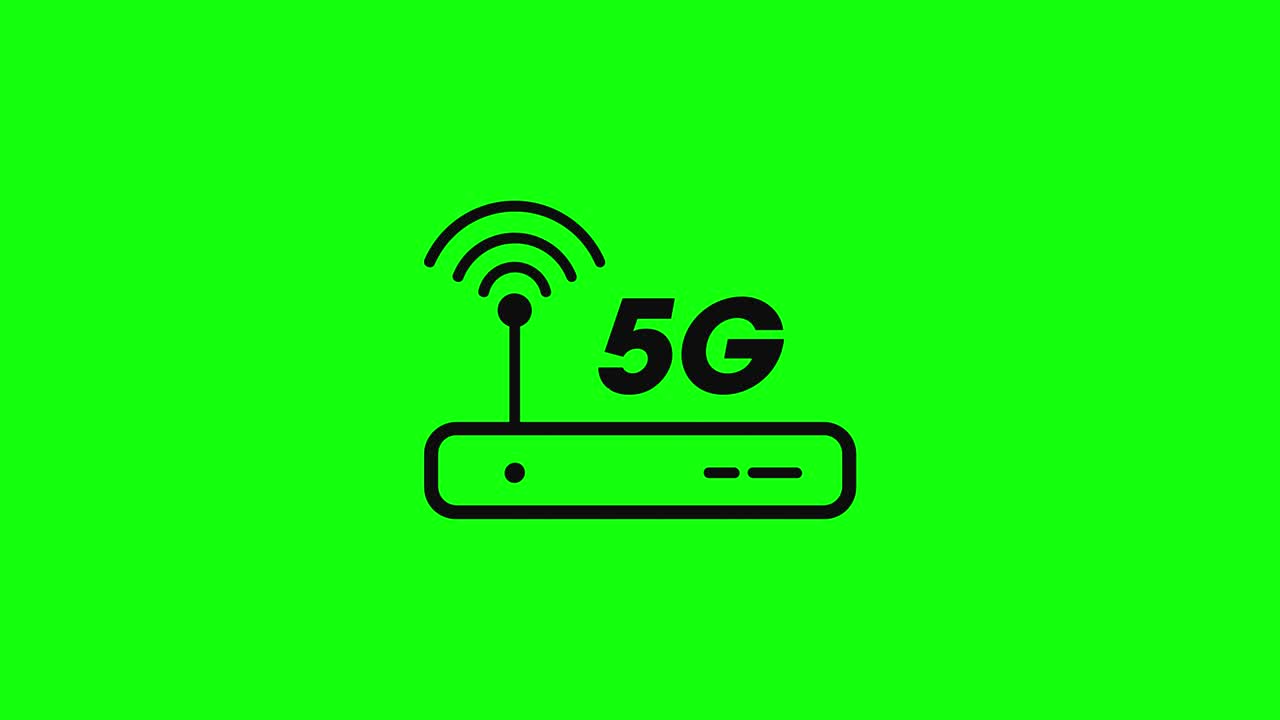 5g router línea de señal icono de antena pantalla verde 10 animaciones tecla de croma