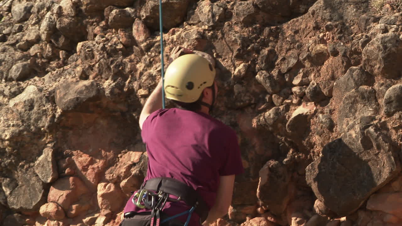 Rock Climbing on Rocky Wall