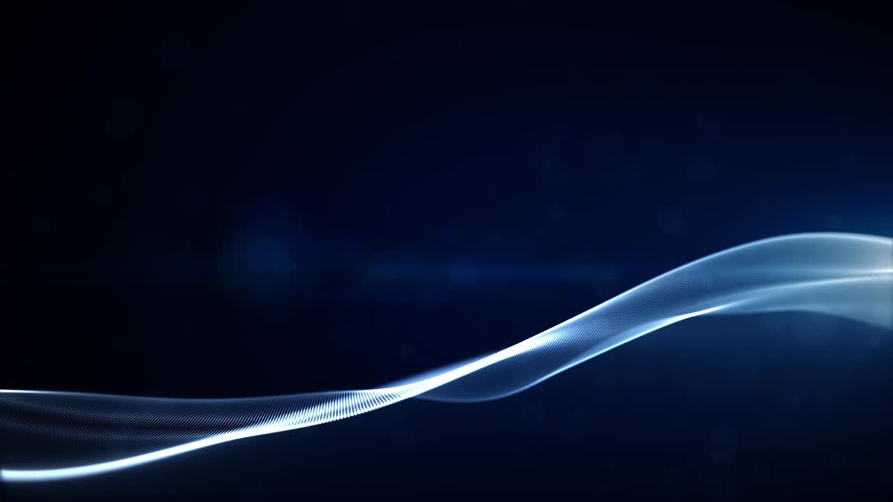 Blue textured particles and light in soft motion of seamless loop. Technology, science and engineering abstract background