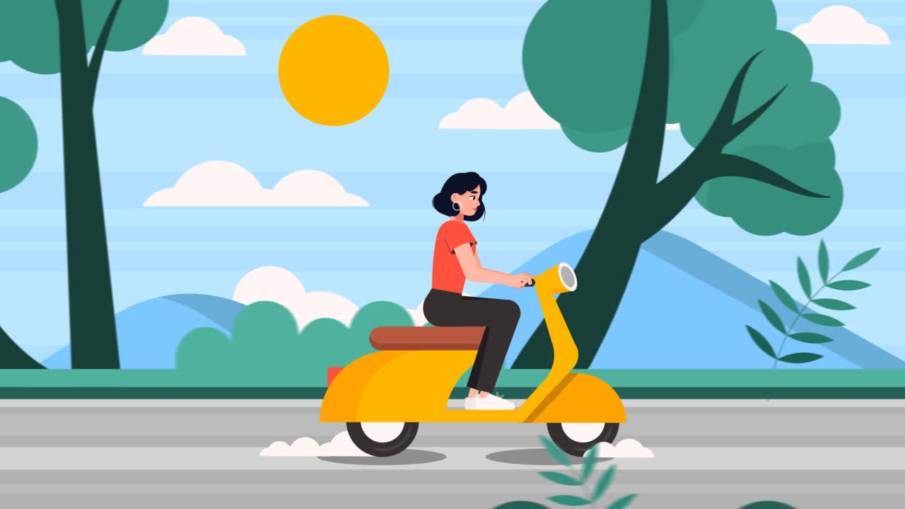 анимация плоского приключенческого фона