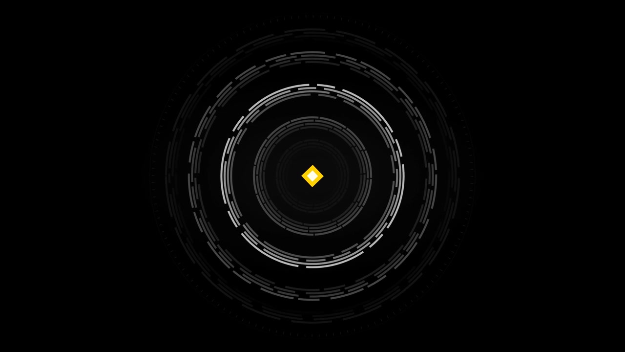 Abstract Digital HUD Interface with Rotating Circular Elements