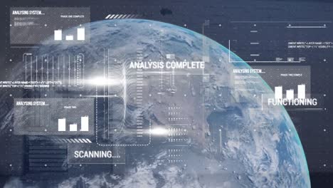 animation of globe and data processing