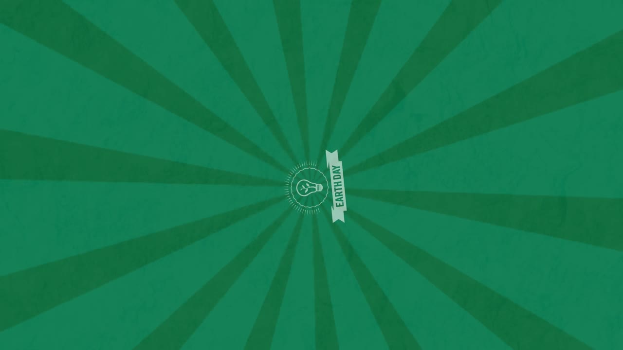 회전하는 녹색 배경과 전구와 함께 지구의 날의 애니메이션