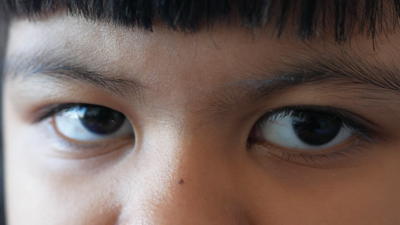 어린이의 눈의 클로즈업