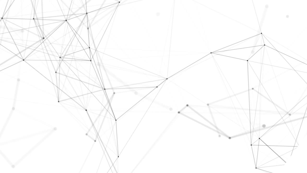 Plexus fantasy abstract technology. Abstract geometric background with moving lines, dots and triangles. Science. Medicine and technology. Loop animations