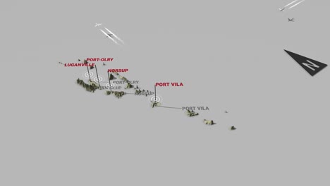 mapa del terreno en 3d de vanuatu