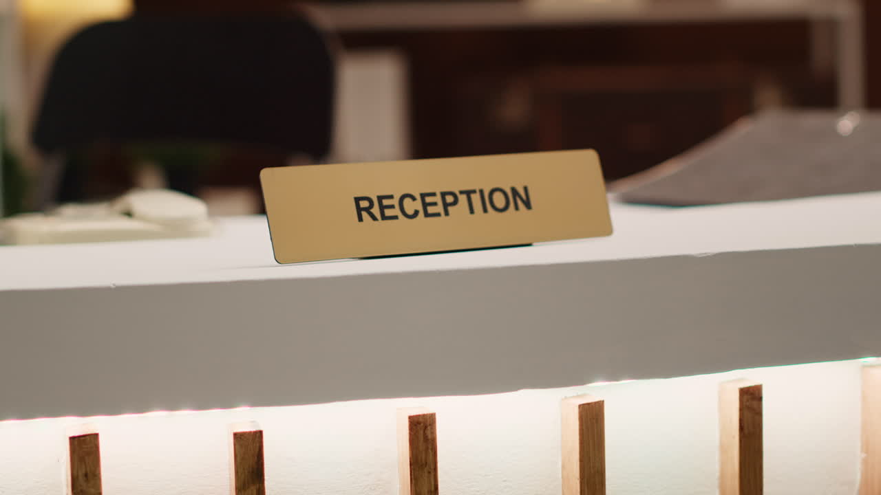 Blurry close up of reception desk
