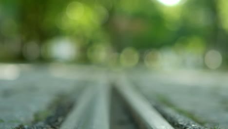 enfoque tirando sobre una vía ferroviaria de tranvía