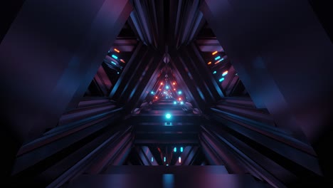 3d-Renderizado,-Fondo-De-Neón-Futurista-Abstracto,-Líneas-Brillantes,-Túnel-Triangular,-Corredor,-Luz-De-Neón-Ultravioleta,-Espacio-Vacío