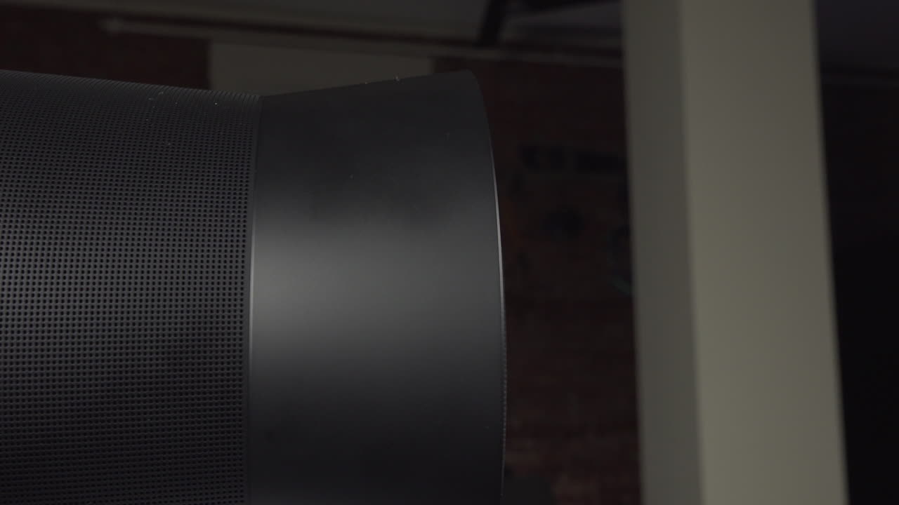 Close up view of the Sonos Era 300 on a rotating table