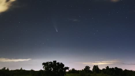 time lapse sequence of comet neowise over hamburg