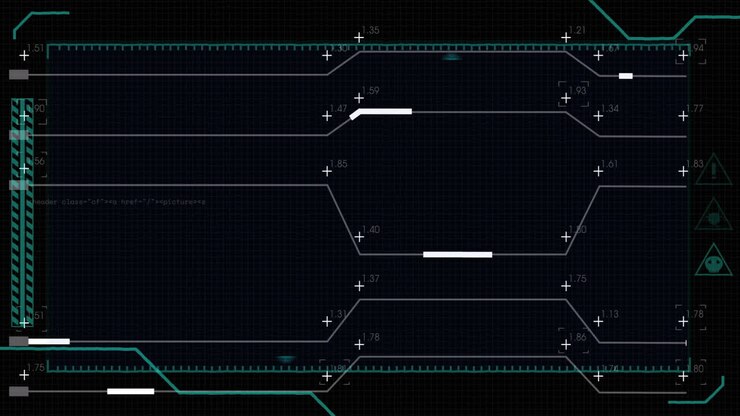 Animation of data processing and connections on black background