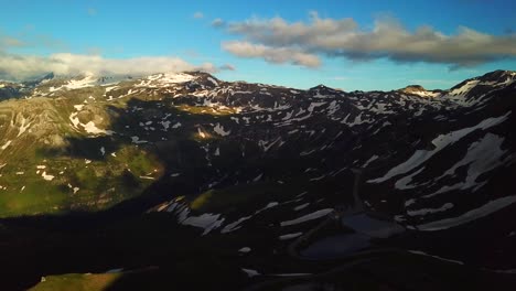 landscape aerial view above the alpine road grossglockner hochalpenstrasse, through austrian mountains