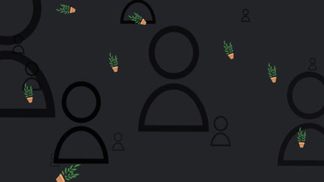 animation of plant icons over media icons