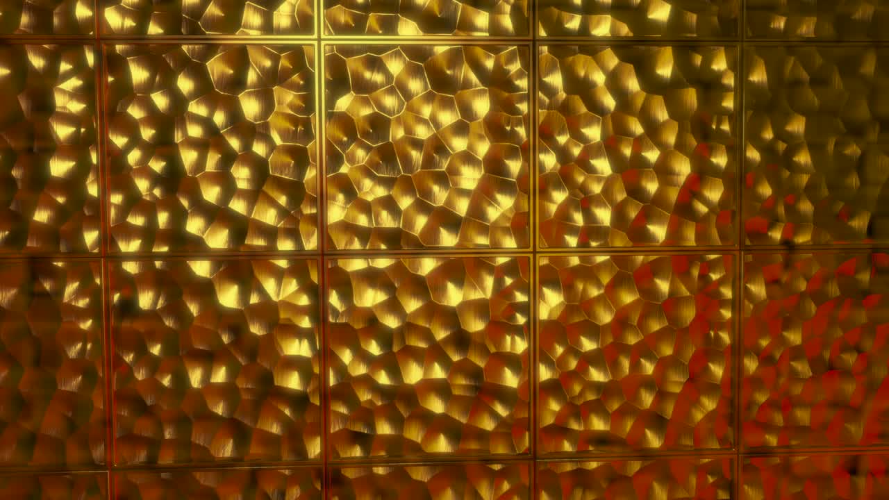 추상적인 골든 3d 기하학 패턴 모자이크 이벤트에 대한 금속 배경 3d 애니메이션 루프
