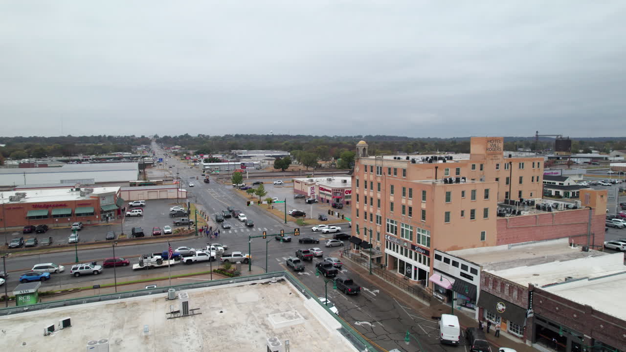 Traffic on Will Rogers Boulevard in Claremore, Oklahoma along Route 66, Main Street USA