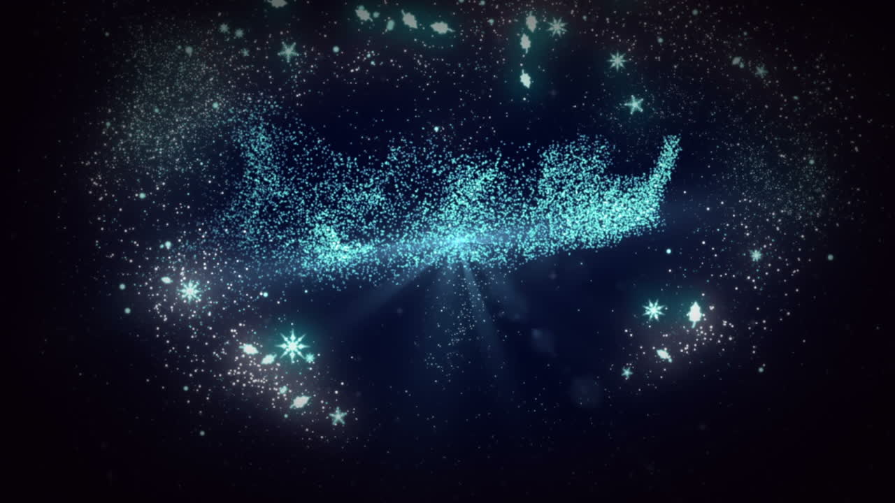 산타가 반이는 반이는 크리스마스 인사를 형성합니다.