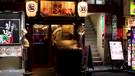 illuminated entrance of a cozy japanese eatery