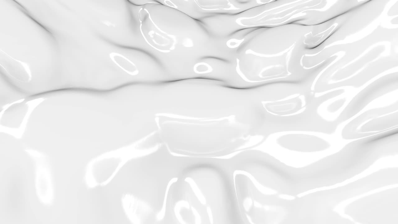 액체 추상 백색 배경: 부드러운 반이는 텍스처 3d 렌더링 루프