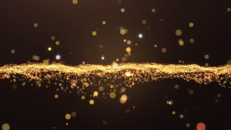 Gold-particles-horizon,-background-bokeh-with-zoom-effect