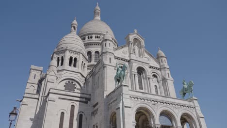 exterior of sacre coeur church in paris france shot in slow motion 2